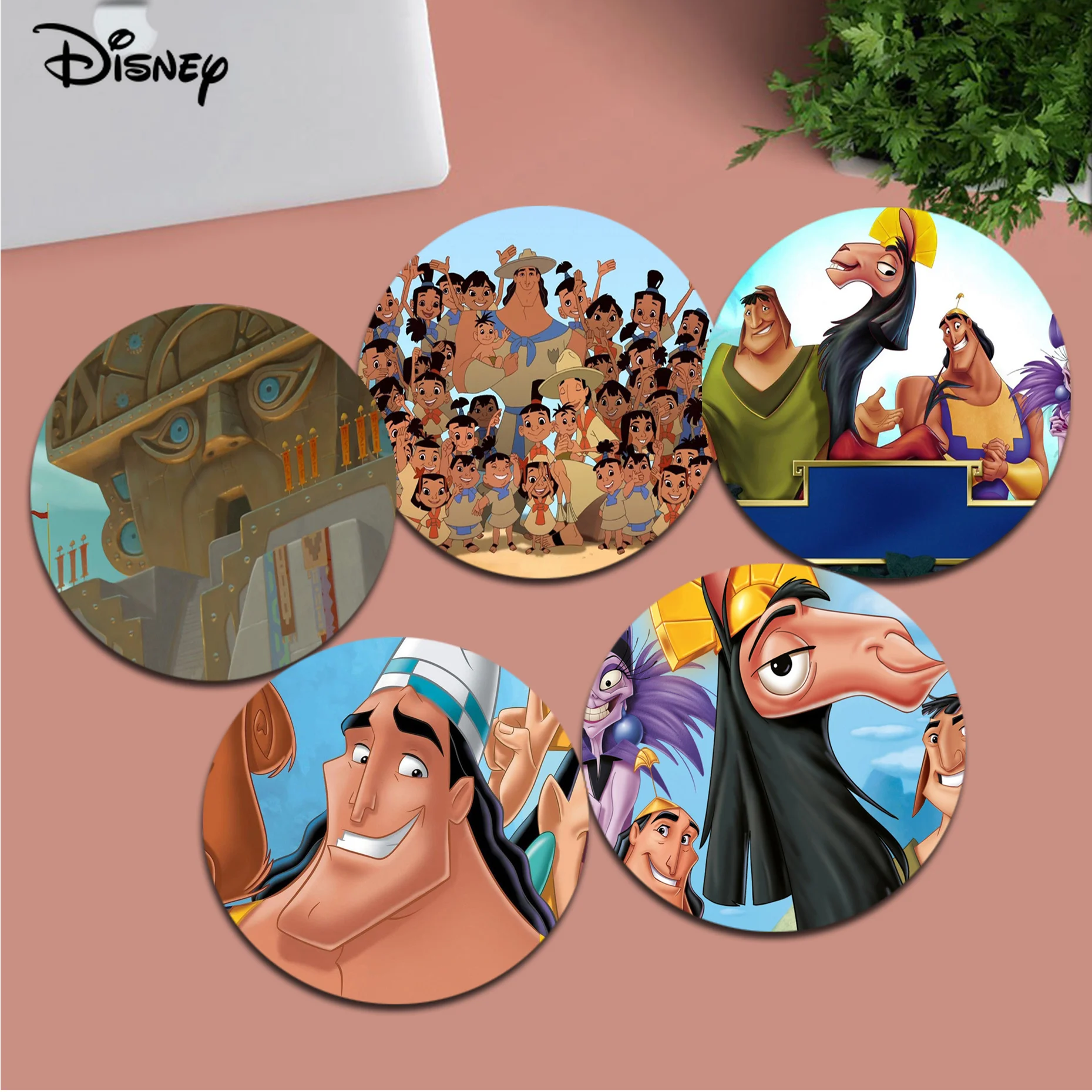 

Disney The Emperor's New Groove Mousepad DIY Round Thickened Mouse Pad Oversized Gaming Keyboard Table Mat Desk Set Accessories