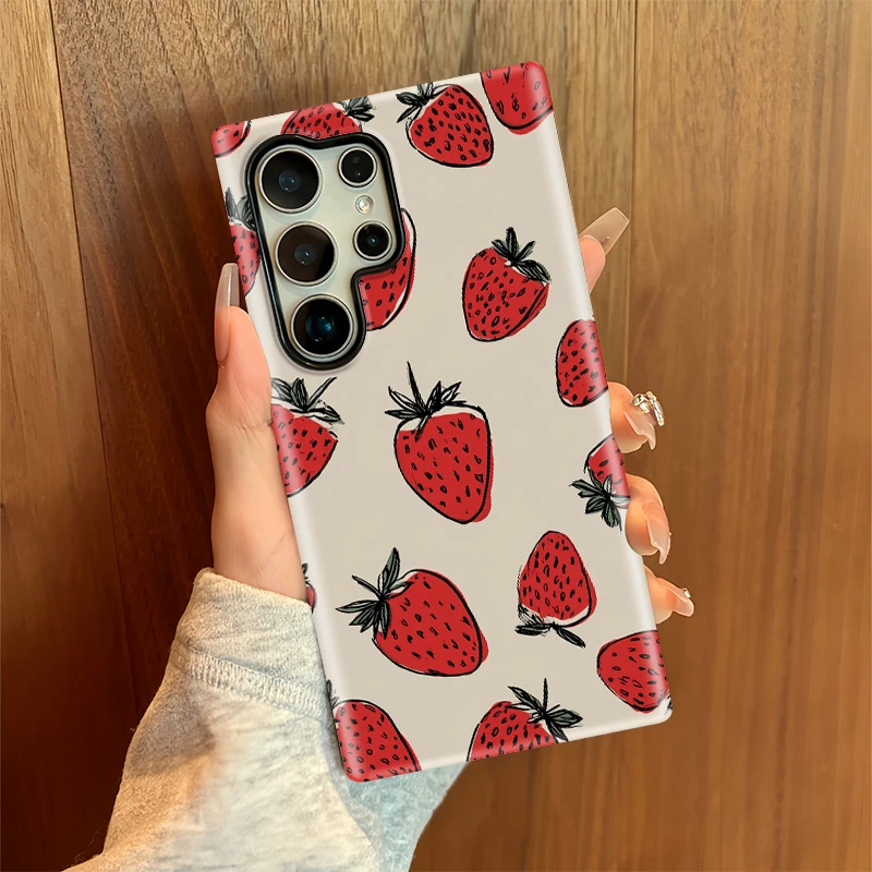 Strawberry Print Dual Layer Protective Acrylic PC Cover