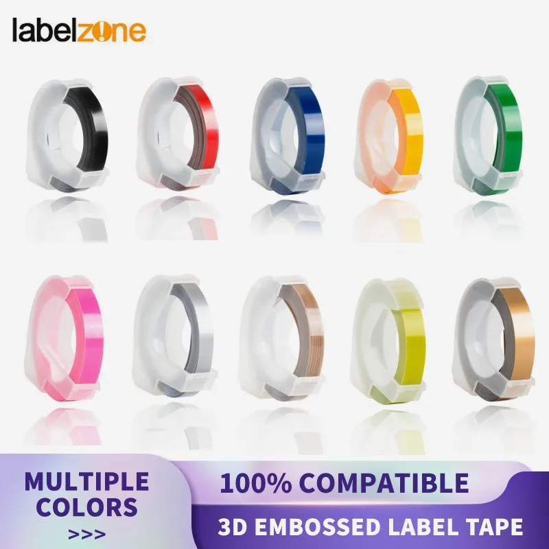 

1pcs 6mm For DYMO 3D Embossing PVC Label Tapes Printer Ribbon For 12695 Motex E-101 E-202 Label Maker