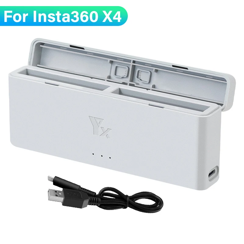 Battery Charger Hub For Insta360 X4 Dual Channel Fast Charging Battery Charging For Insta360 X4 Charging Case Camera Acceossries