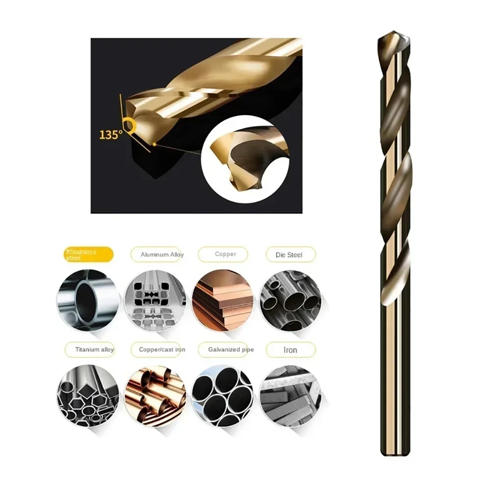 코발트 HSS 드릴 비트 1-13mm 라운드 생크 드릴 M35 스테인레스 스틸 철 드릴링 구멍 도구 부품 Suita For Wood Metal Drilling
