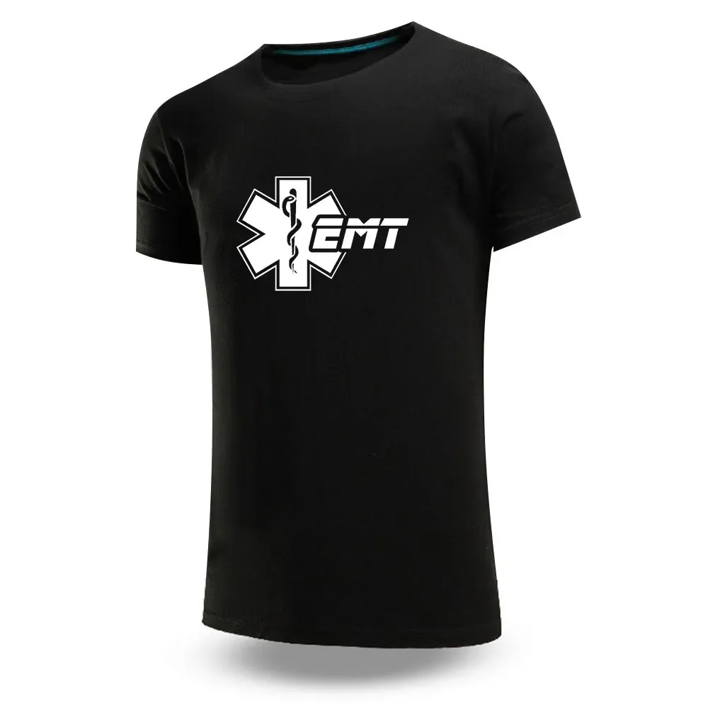 

EMT Paramedic Emergency Medical 2024 Men's New Summer T Shirts Short Sleeves Breathable Hip Hop Sports Print Casual Fashion Tops