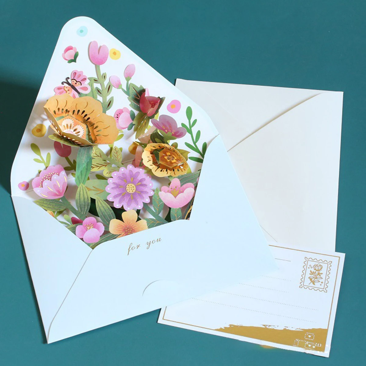3D Pop Up Flower Birthday Greeting Card Gift Greeting Cards For Birthday Wedding with Envelope Blessing Postcard Party Gifts