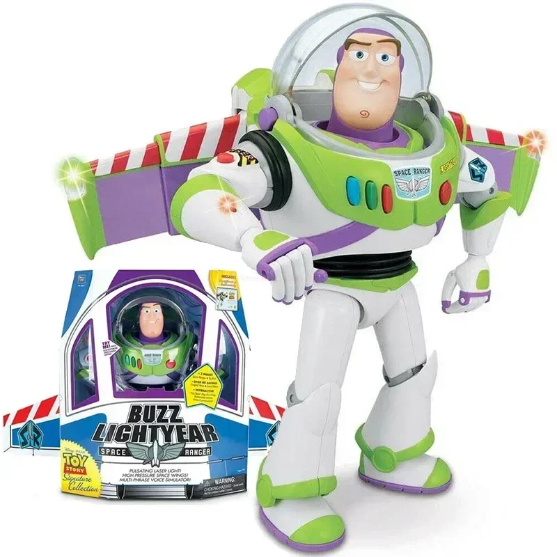 

Disney 33CM Pixar Toy Story 4 Buzz Lightyear Talking Action Figures Cloth Body Model Doll Limited Collection Toys Gift