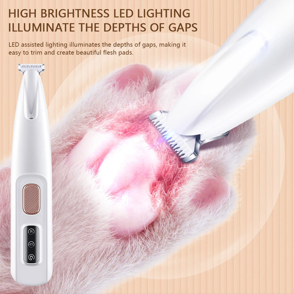 Pet Hair Trimmer Dog Hair Trimmer Dog Clipper Pet Clipper Hair Trimmer Dog Paw Trimmer LED Light Fully Waterproof Portable Display 18mm Widen Blade