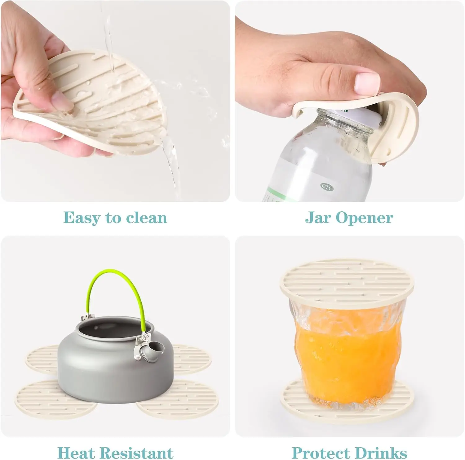 Silicone Coasters for Drinks - Thickened Cup Mat, Heat Resistant 600 Non-Slip Coasters for Coffee Table, Kitchen, Bar