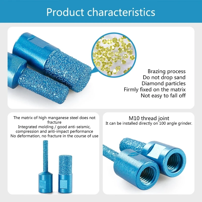

Multi functional Grinder Grinding Head Durable Tips for Marble, and Countertops 6/10/15mm Diameter