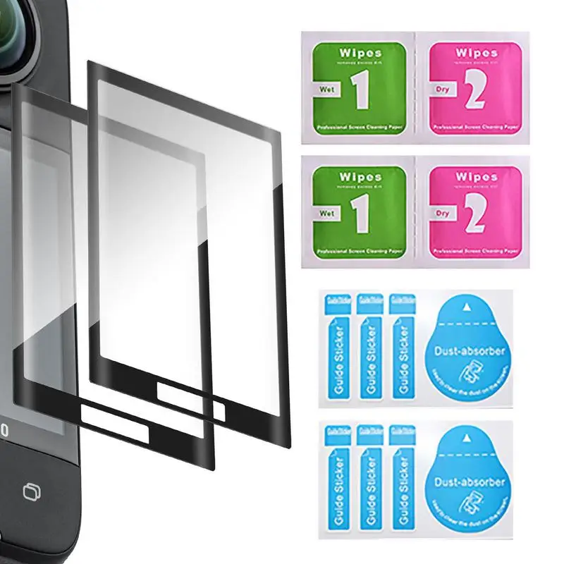 3D Curved 2PCS Protective Film Full Cover For Insta 360 X3 Sport Action Camera LCD Display Screen Protection Film Accessories
