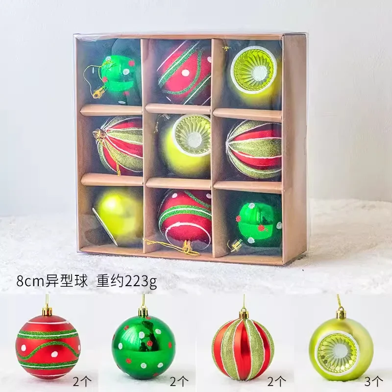 thumbnail image 1 of Adornos de bolas de Navidad pintados de 4/6/8 cm, decoración para fiestas de árboles de Navidad, colgante de esferas de Navidad de Año Nuevo 2024, 1 of 5