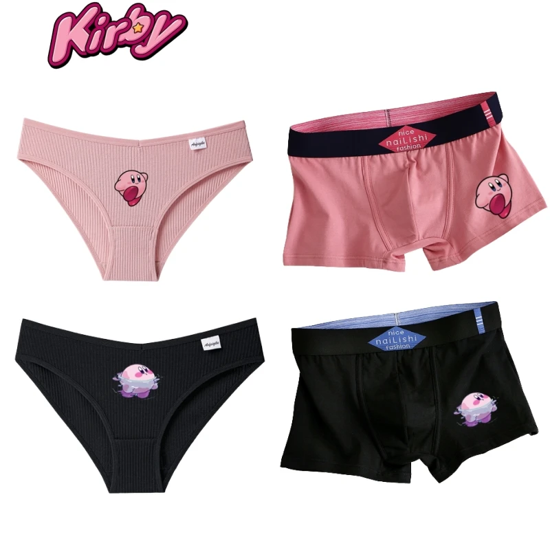 

Kawaii Anime Kirby Couple Underwear Sexy Cute Y2K Girls Pink Briefs Comfortable Boys Panties Cartoon Shorts Clothing Lovers Gift