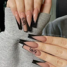 

Purple Line W026 Small Diamond Long Ballet Nail European and American Nails Nail Patch Wear Nail