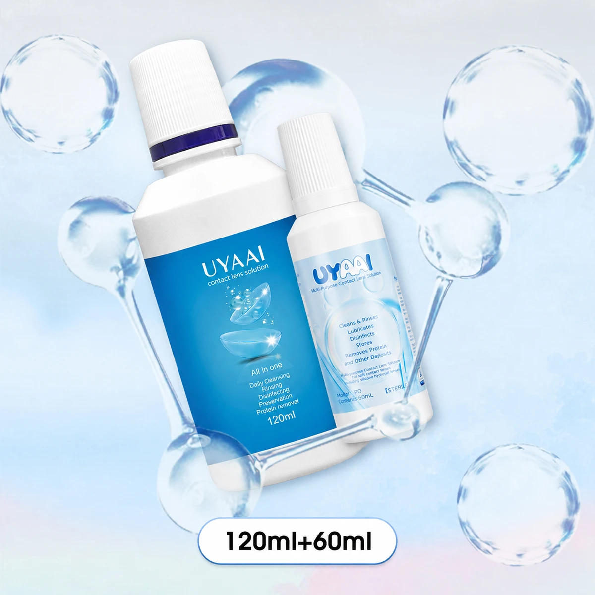 Contact Lens Care Kit - Cleaning Solution, Case, and Insertion Tool