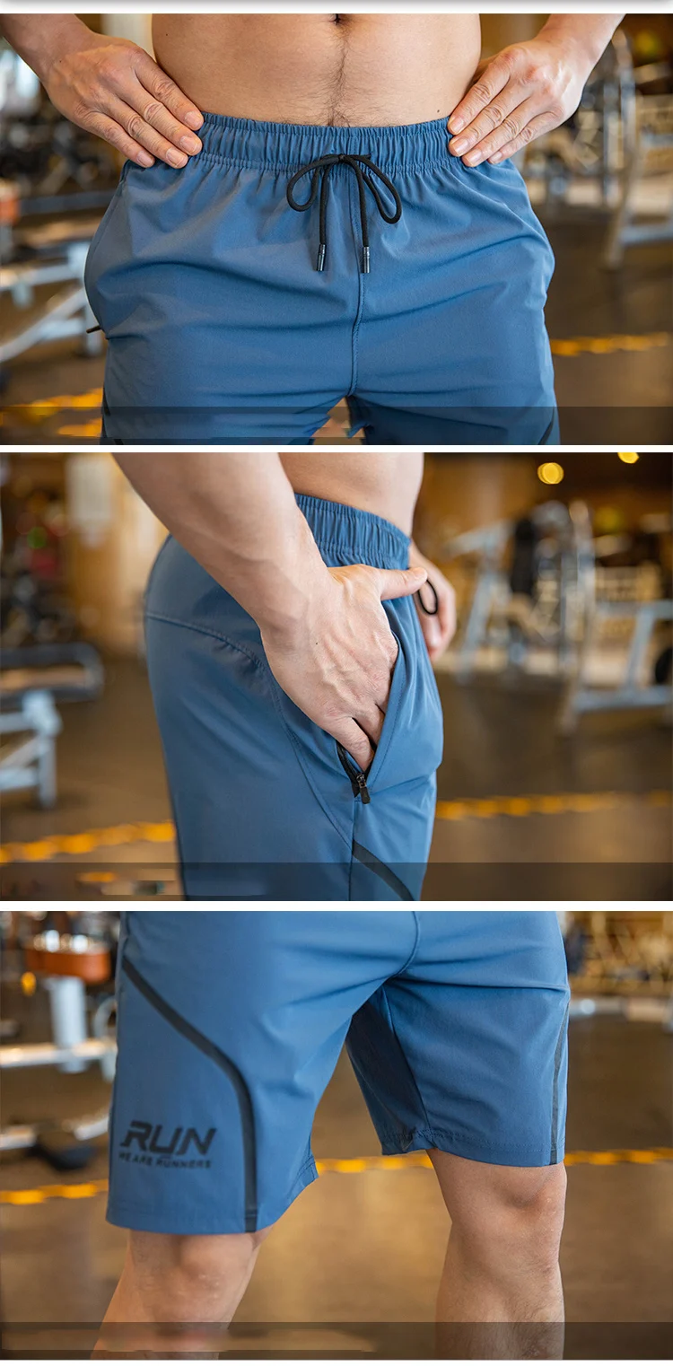 Mens Beach Shorts - Fitness Joggers with Zip Pockets