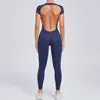Yoga Set Sexy Backless One-piece Suit Female Rompers Quick Dry Yoga Clothing Workout Bodysuits Flared Sports Jumpsuit Women 1