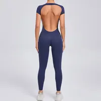 Yoga Set Sexy Backless One-piece Suit Female Rompers Quick Dry Yoga Clothing Workout Bodysuits Flared Sports Jumpsuit Women 1