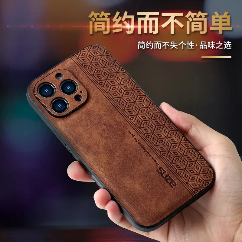 Invisible folding bracket leather card case for iphone15 phone case 14 business 12 full package 13 anti-fall 15promax 14promax 1