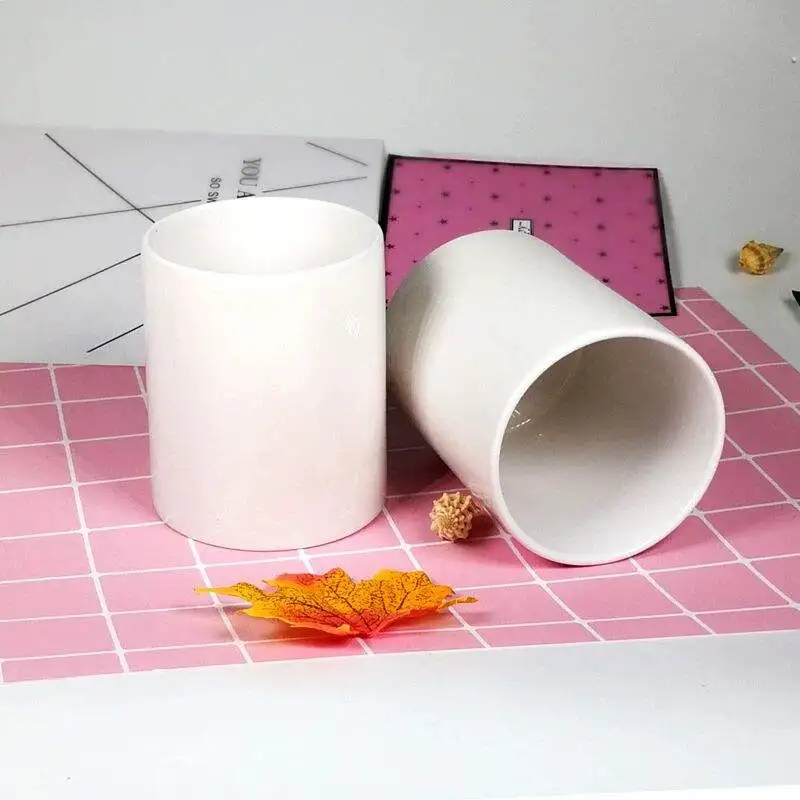 Ceramic Pen Holder Sublimation Blank Cylinder Pencil Holders Desk Organizer Makeup Brush Holder For Student Gifts
