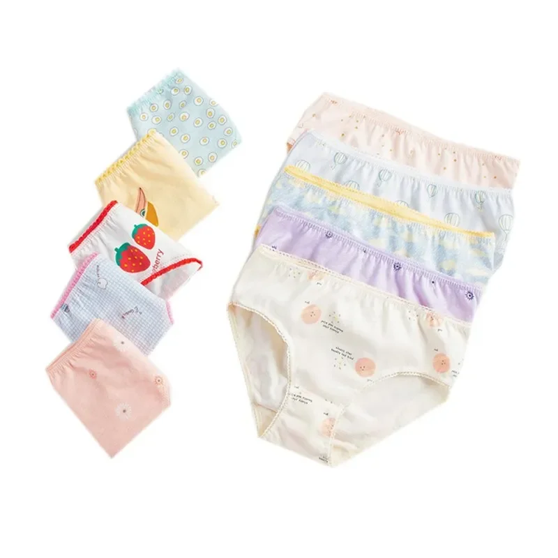 12pc/Lot Fashion Baby Girls Cotton Panties Kids Short Briefs Children Underwear Suit 1-12Years