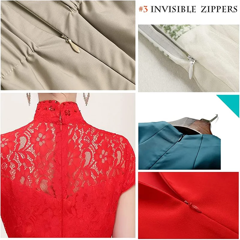 10PCS Nylon Invisible Zippers Coil Zipper Tailor For Handcraft Sewing Cloth Accessories 15cm 28cm 35cm 40cm 45cm 50cm 55cm 60cm