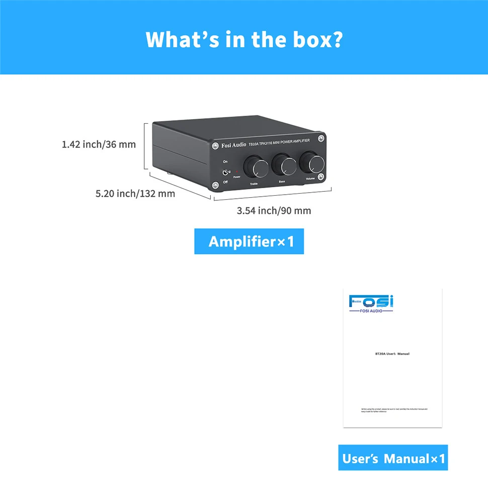 Fosi オーディオ TB10A TPA3116D2 ステレオアンプレシーバー 2