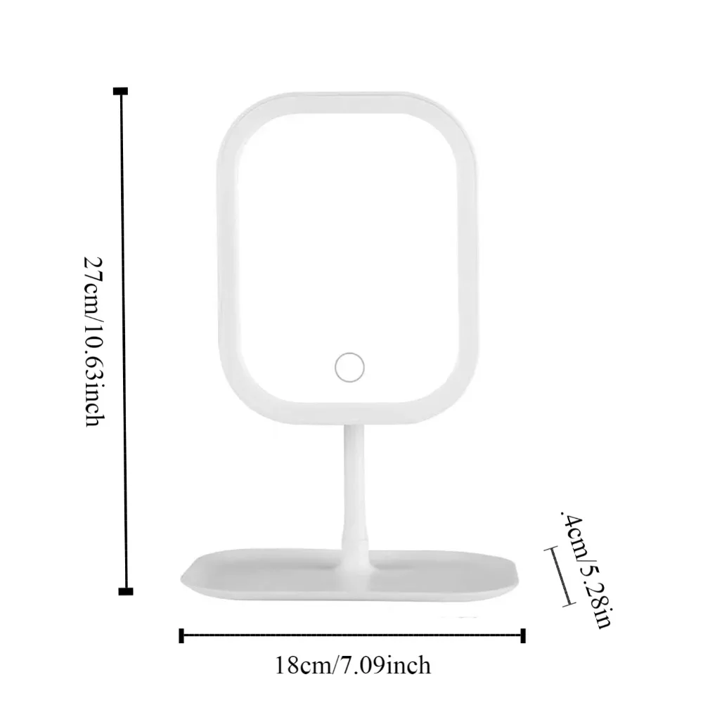 Rotating LED Cosmetic Mirror with Dimmable Light Up Your Beauty Touch Sensor Switch LED Vanity Mirror Three-color Light