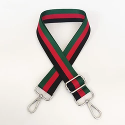 Colorful Versatile Adjustable Striped Shoulder Strap Bag Accessory (Black Red Silver)