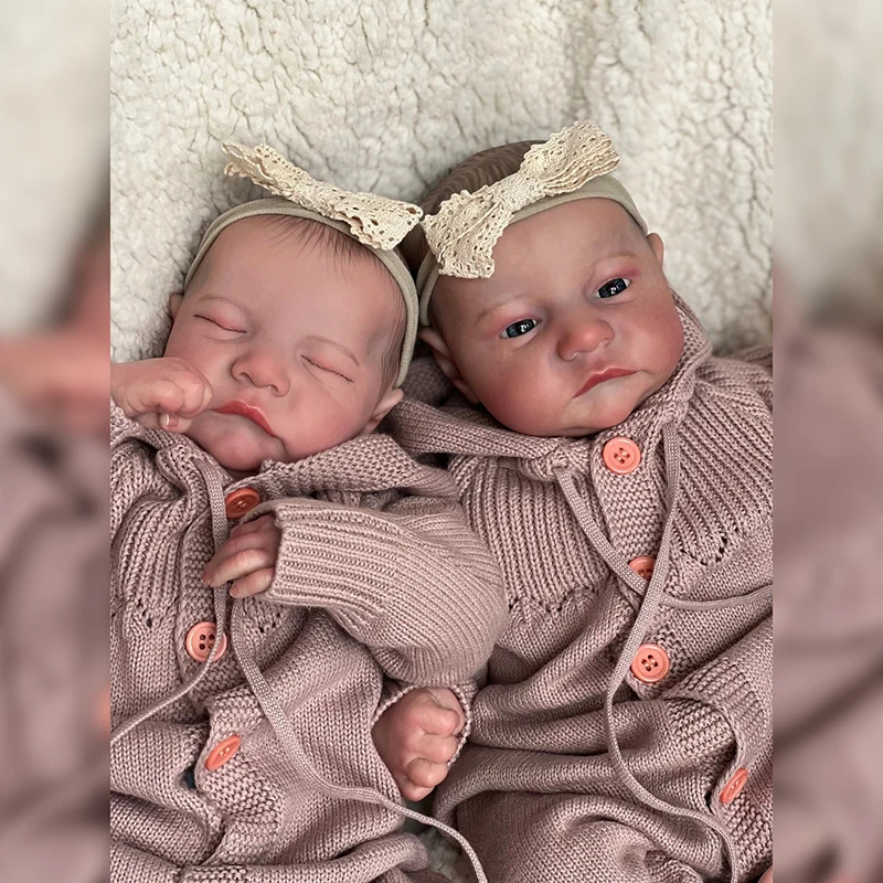 Bebê Reborn Recém-Nascido 3D-49 Cm Olhos Abertos