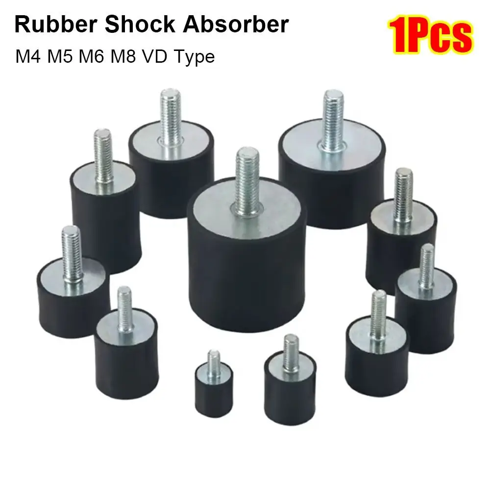 1Pcs Durable M4 M5 M6 M8 Rubber Shock Absorber Anti-vibration Male Thread Damper Mount VD Type Crash Pad For Boat Car