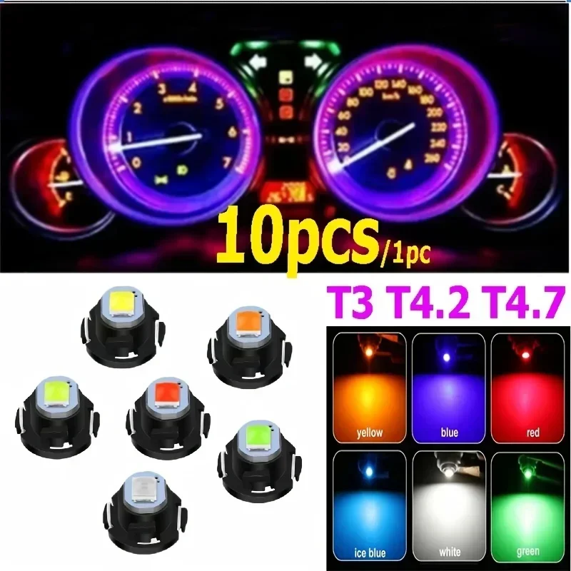 thumbnail image 1 of 10 bombillas LED T3 T4.2 T4.7 Canbus superbrillantes para el interior del coche, indicador de calentamiento del salpicadero, lámpara de instrumentos para coche, 12 V, 1 of 4