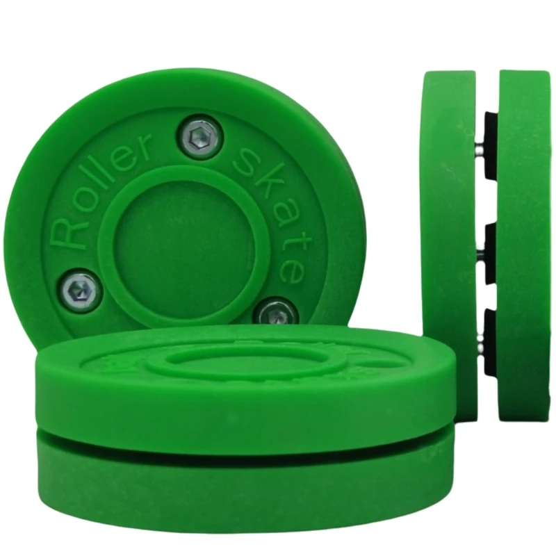 Green Biscuit Training Hockey Puck Plastic Training Puck Ice Hockey Puck for Street Hockey Training Accessory D5QD 3