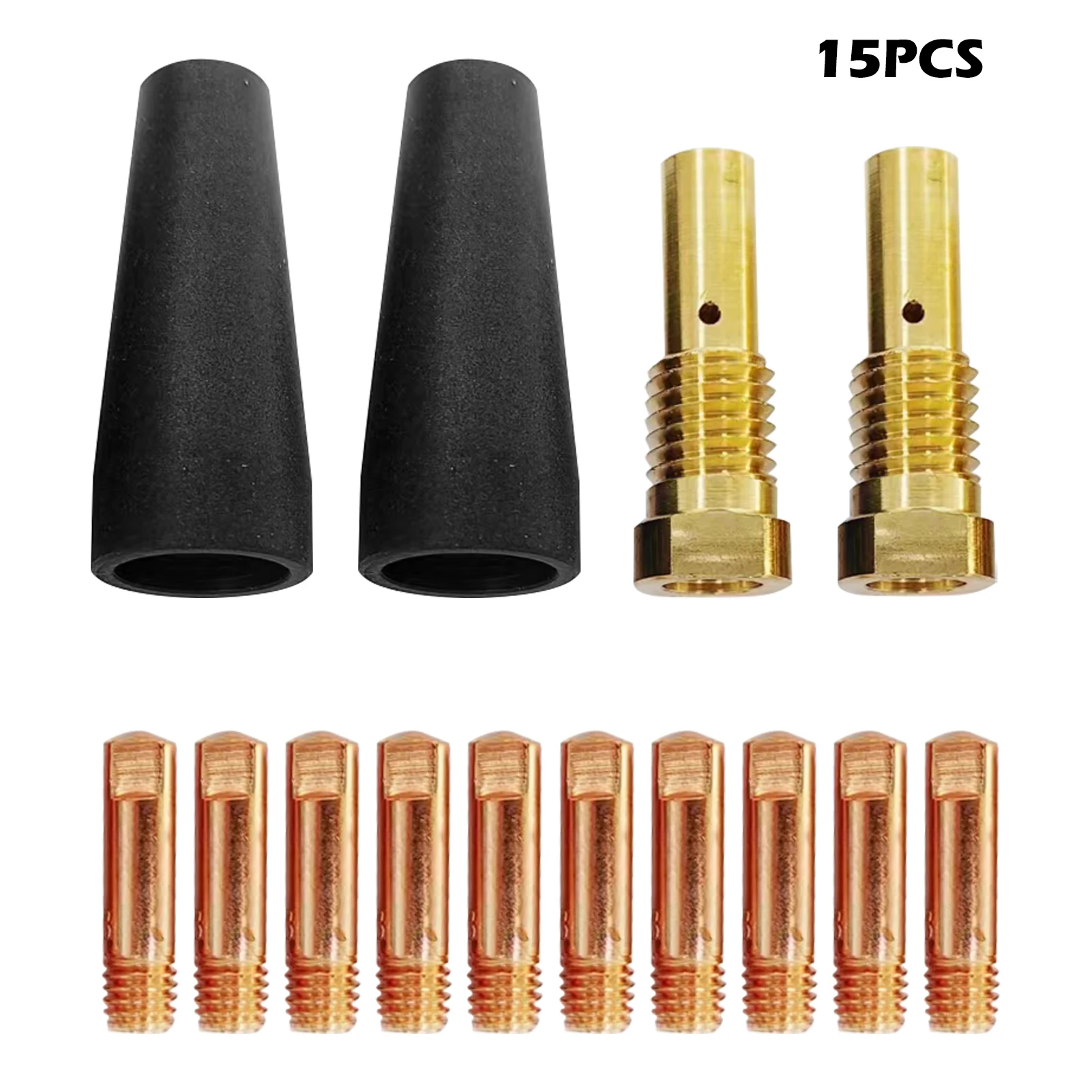 

15pcs Conductive Tip Gasless Nozzle Kit Lightweight Welding Torch MIG 0.8mm Gas Diffuer Replacement Fit For Century FC90/80GL