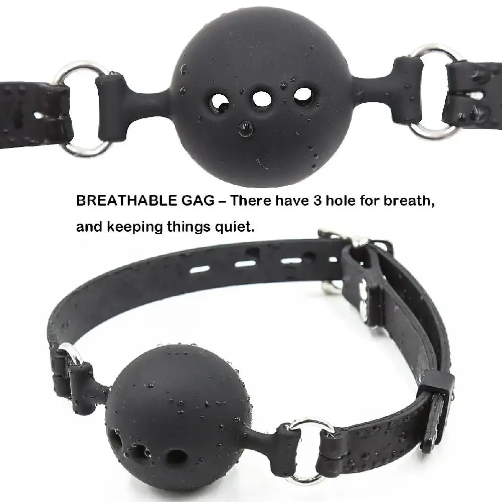 Silicone Breathable Ball Gag Adjustable Sex Toy for Adult Games