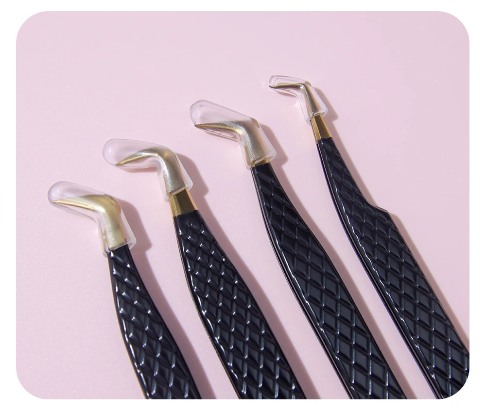 ANNAFRIS High-end Faser Spitze Wimpern Pinzette Edelstahl Gerade Kopf Gebogene Spitze Wimpern Verlängerung Pinzette Make-Up-Tools – Detail 9