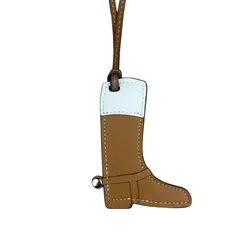 Handcrafted Artisan Leather Color - Block Boot Charm Pendant (Brown)
