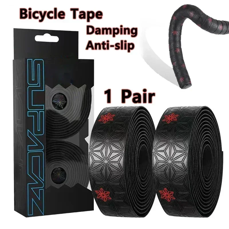 Road Bike Handlebar Tape PU Wrap Anti-Vibration Anti-Slip Shock Cycling Supplies