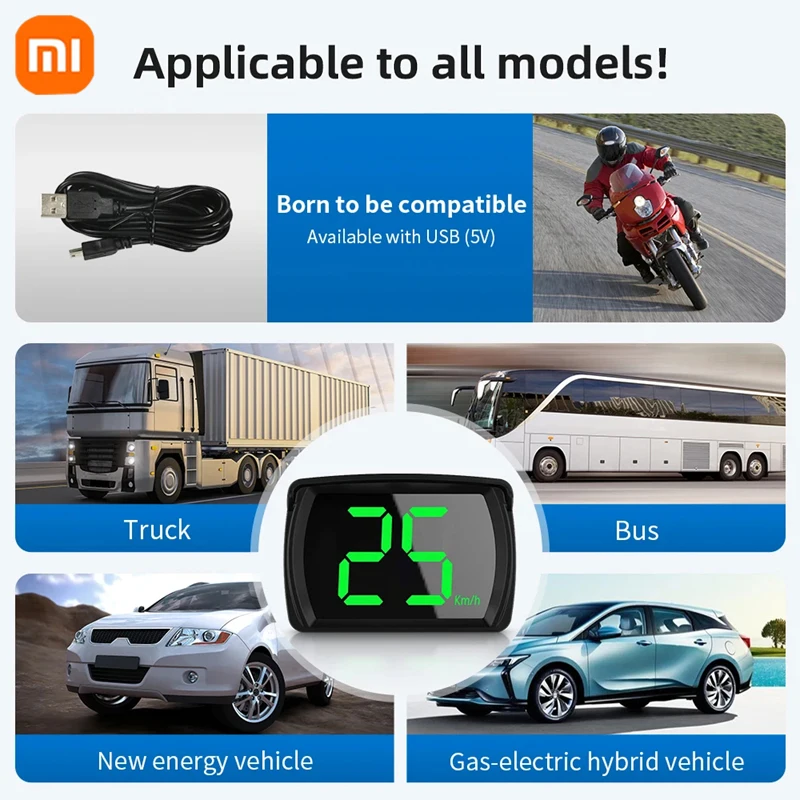 Xiaomi Car Speedometer HUD Head Up Display Digital Speed Meter Windshield Projector Vehicles Truck Auto Electronics Accessories head up display