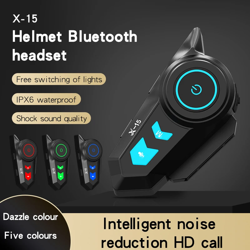 Motorcycle Helmet Bluetooth 5.0 Headset Waterproof Wireless Handsfree