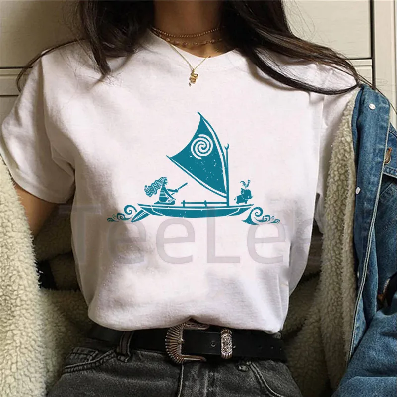 Funny T Shirts For Women Print Moana's Friend T Shirt Women Fashion Cartoon T-shirt Harajuku Streetwear Tee Tshirt Female 4