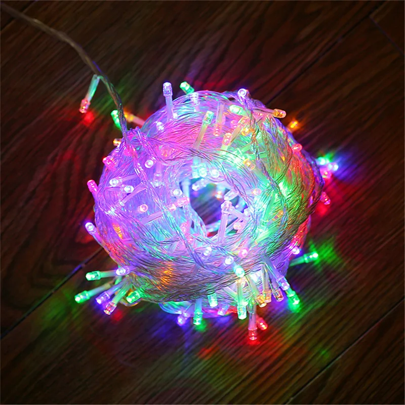 thumbnail image 1 of Guirnalda de luces LED para exteriores, resistente al agua, 220 V, 5 m, 10 m, 40/100 LED, para decoración de fiestas de Navidad, bodas, cumpleaños, 1 of 4