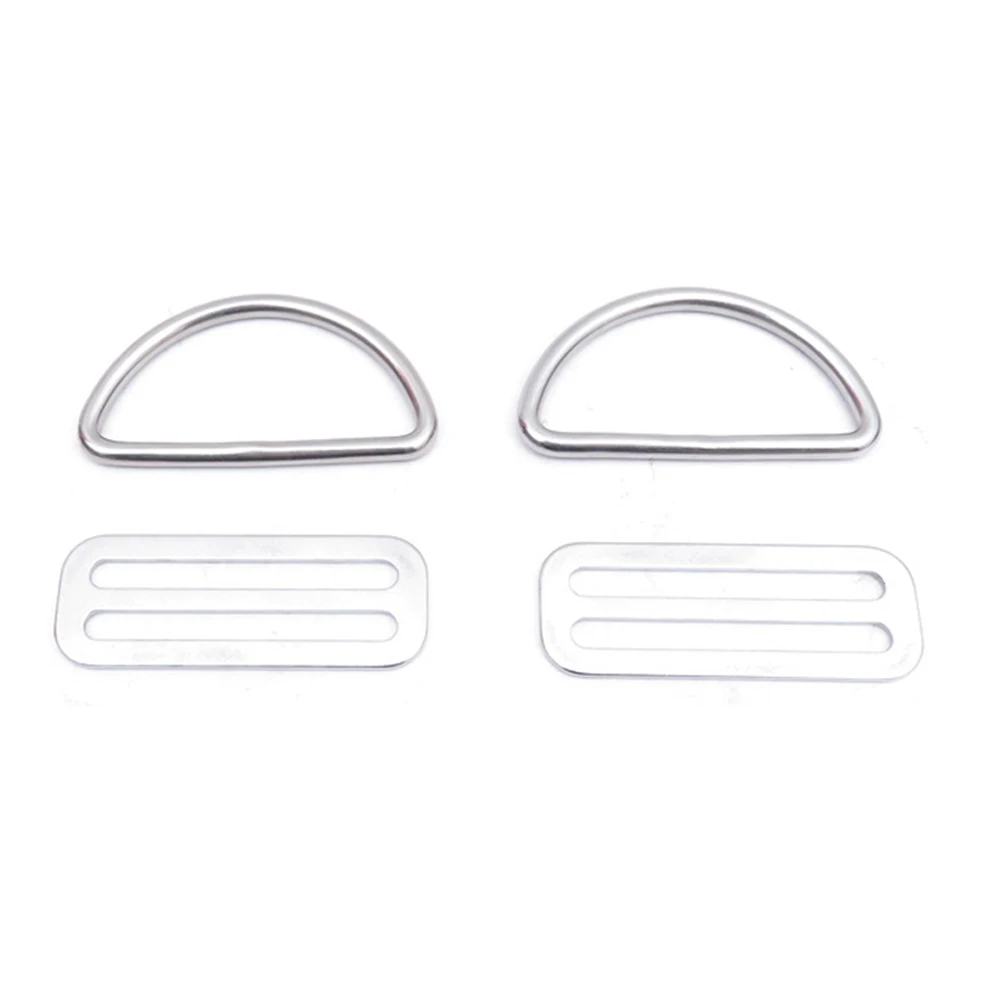 

1/2 Pair Scuba Diving D Ring Buckle+Stainless Steel Webbing Belt Keeper For Scuba Diving Surfing Climbing