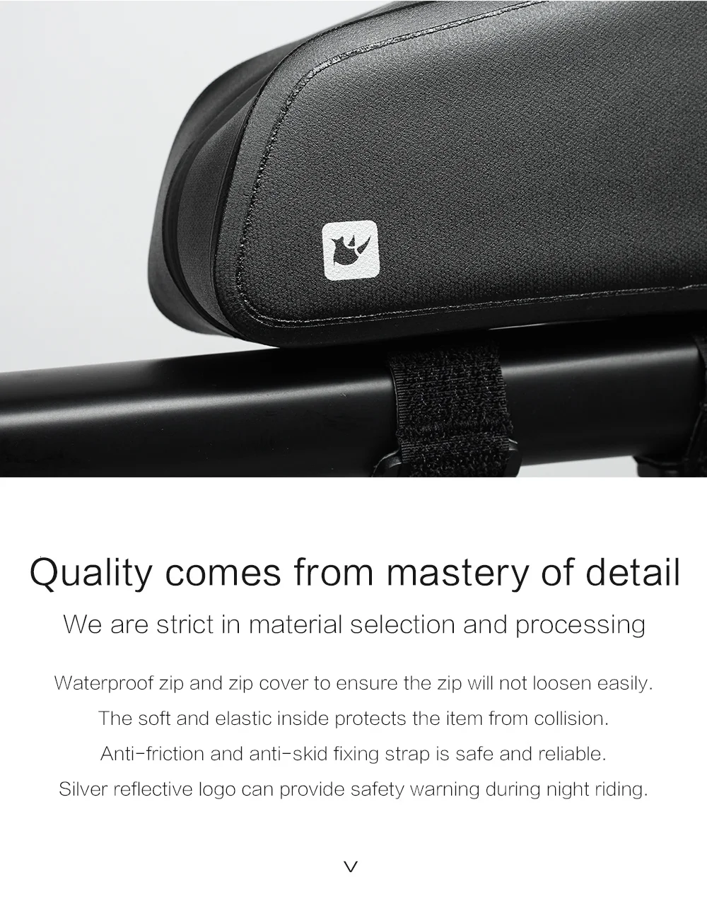 Rhinowal Bicycle Bags Waterproof Cycling Top Front Tube Frame Bag Large Capacity MTB Road Bicycle Pannier Black Bike Accessories (10)