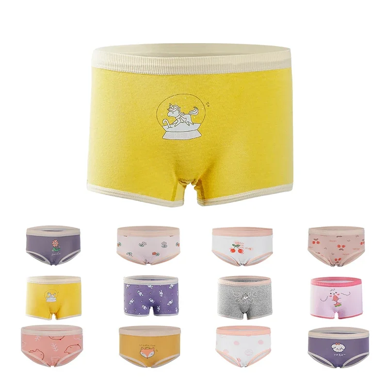 Girls Cotton Panties Summer Kid Thin Breathable Cartoon Briefs Young Children Underwears Toddler Antibacterial Knickers 4PCS girls cotton panties