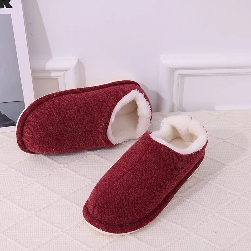 Comwarm Winter Fur Fluffy Slippers Women Winter Fluffy Non-Slip House Shoes Indoor Warm Plush Home Slippers Casual Furry Shoes