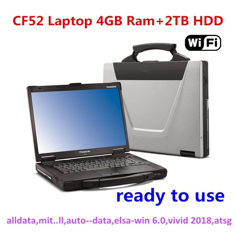 

For Used Panasonic Toughbook CF52 CF-52 Laptop 4GB Ram with Alldata 10.53,Mit..ll,Vivid 2018,elsaiwn,auto-data,Atsg Ready to use