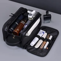 Trousse de toilette multi-poches en PU pour femmes et hommes, sacs de maquillage essentiels de voyage, sac suspendu étanche, sac organisateur de lavage de cosmétiques 4