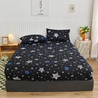 1pc Star Print Fitted Sheet Elastic Bedsheet Home Bed Cover Single/Double/Queen Size Mattress Protector sabanas (No Pillowcase) 1