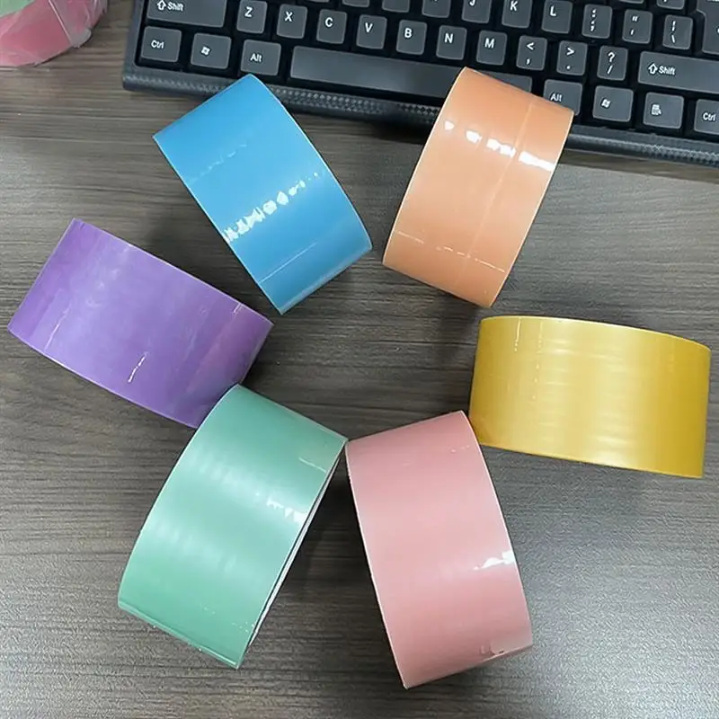 DIY 초박형 및 초접착식 PVC 테이프, 투명 포장 테이프 롤, 6 롤, 6cm, 7.2cm