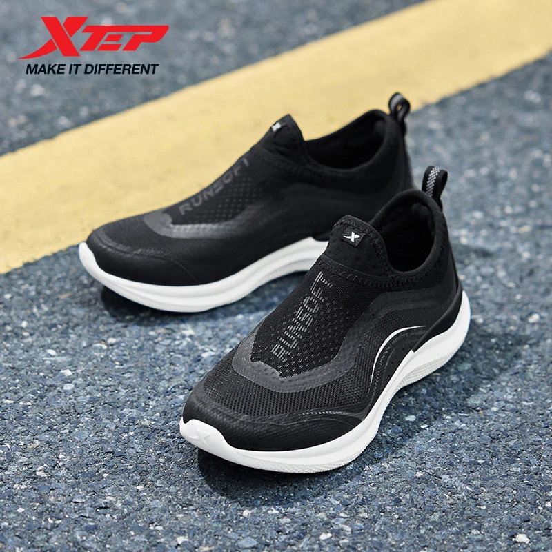 Xtep Soft Tube Women's Running Shoes Summer Slip-on Breathable Lightweight Shock-absorbing Rebound Sport Shoes 875218110062