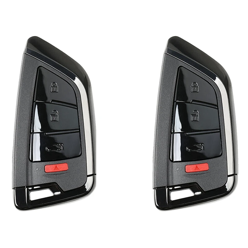 

2X For Xhorse XSKF21EN Universal Smart Proximity Remote Key 4 Button Knife Style Fob For VVDI Key Tool (Black)