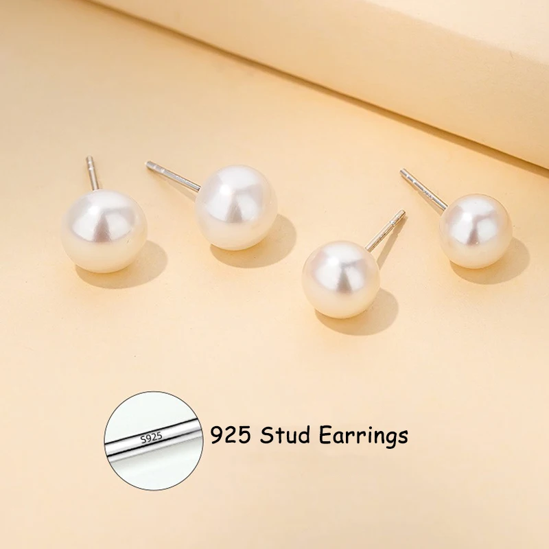 

Freshwater Pearl Earrings 925 Sterling Silver For Women Jewelry Cute Gift Wholesale Party Free Shipping Luxury Designer